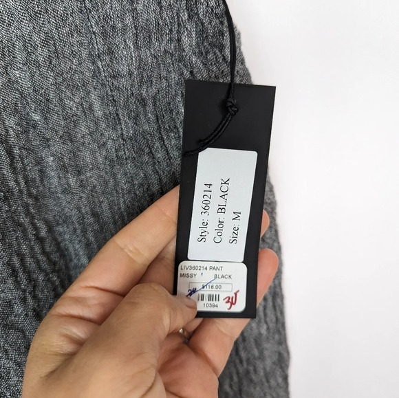 NEW Liv By Habitat M Clothes Wide Leg Lantern Pant Linen Crinkled Lagenlook Boho - Picture 4 of 11